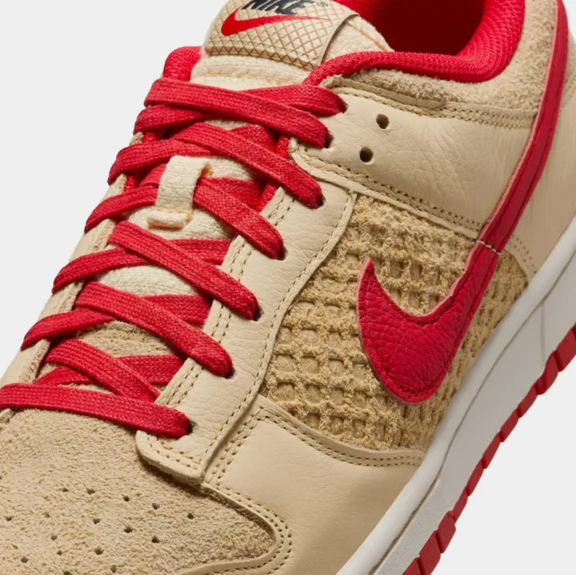 Dunk Low Retro SE Strawberry Waffle Mens Lifestyle Shoes (Pale Vanilla/University Red/Sail/Wheat)