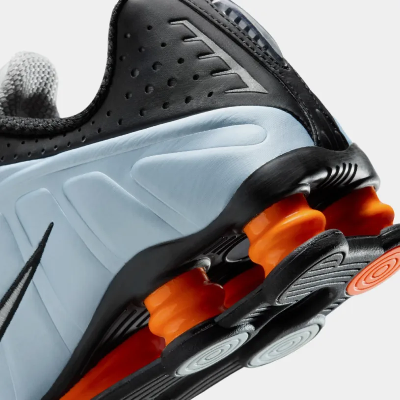 Shox R4 Womens Running Shoes (Blue Tint Total Orange Black Metallic Silver) 