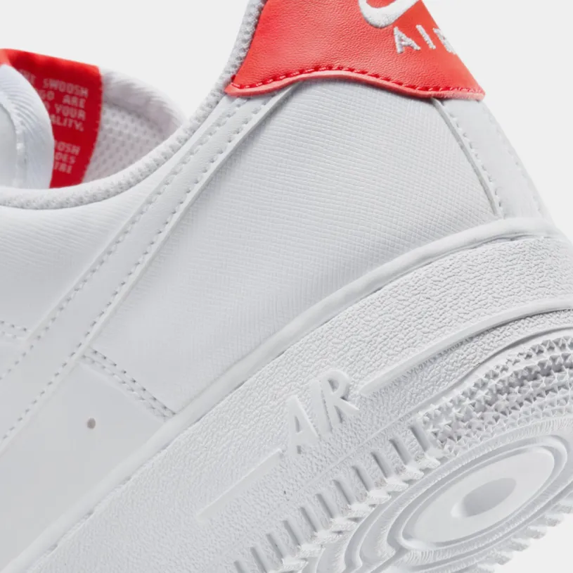 Air Force 1 Womens Lifestyle Shoes (White Pink Foam Metallic Silver Light Crimson) 