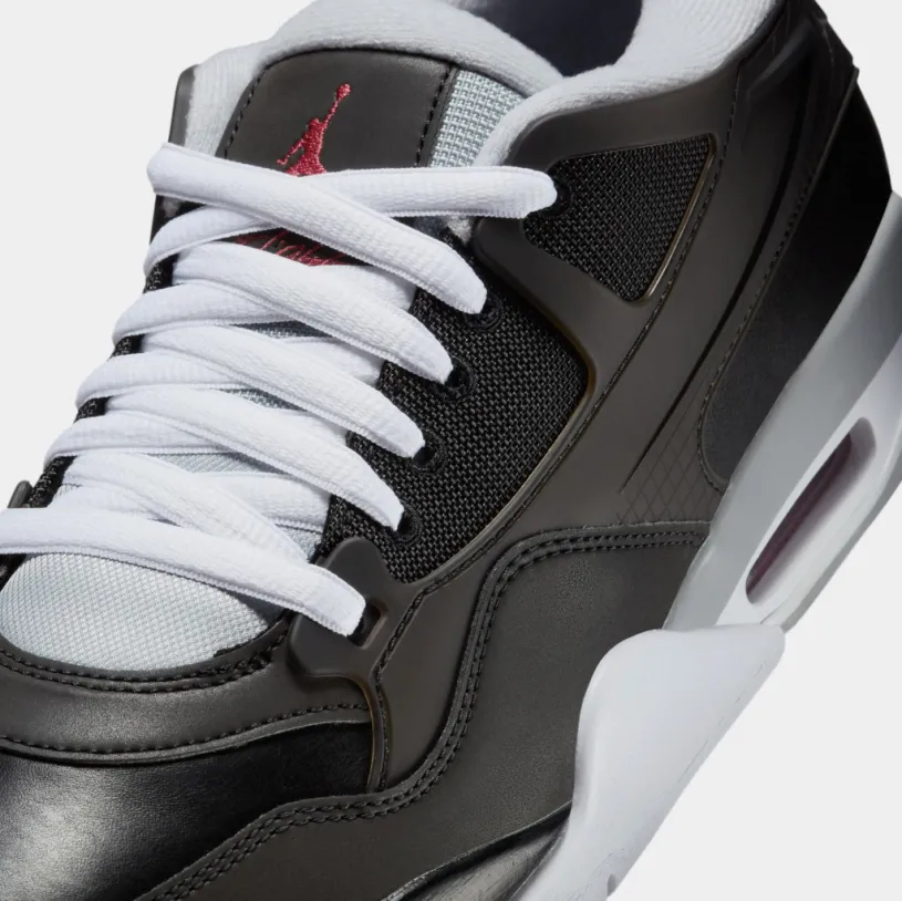 Air Jordan 4 RM Mens Lifestyle Shoes (Black/Wolf Grey/Fire Red)