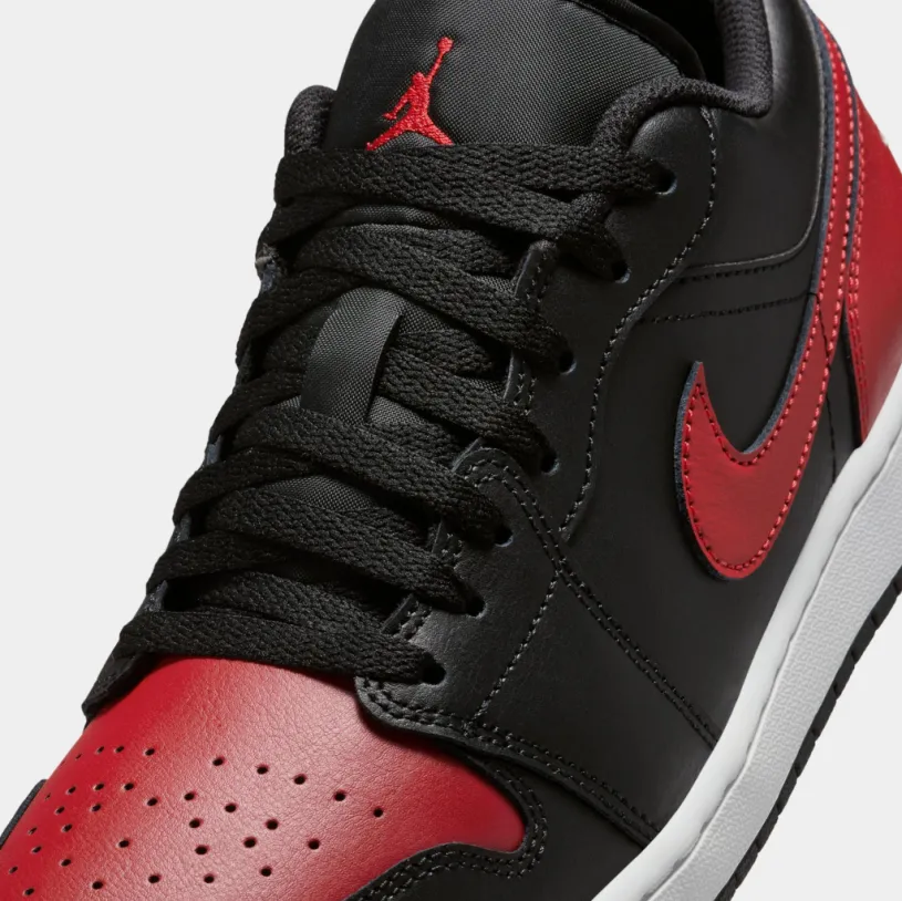 Air Jordan 1 Low Mens Basketball Shoes (Black/Summit White/Varsity Red)