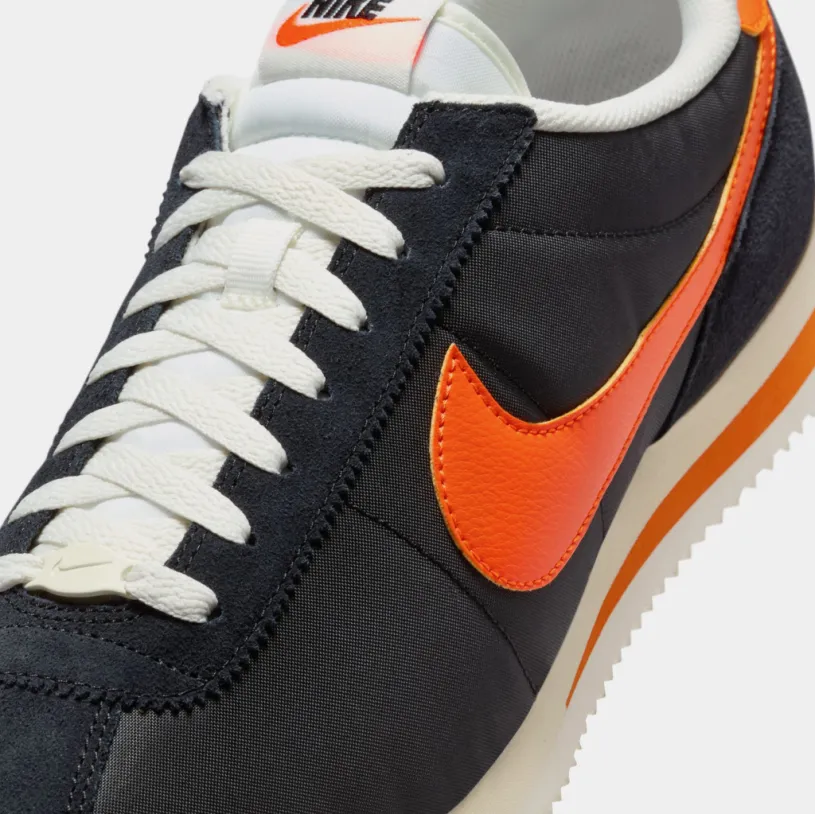 Cortez Textile Mens Lifestyle Shoes (Black/Safety Orange/Sail/Muslin)