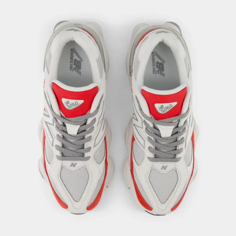 9060 Mens Running Shoes (White Grey Red) 