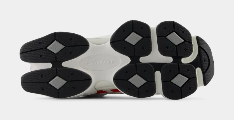 9060 Mens Running Shoes (White Grey Red) 