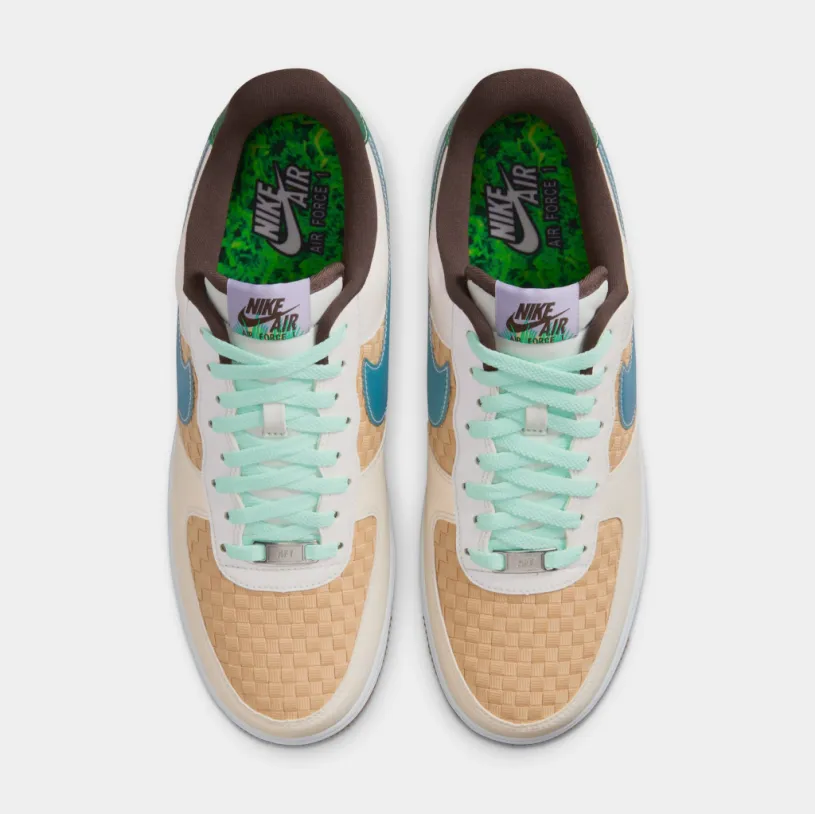 Air Force 1 Retro Sesame and White Mens Basketball Shoes (Summit White/Glacier Blue/Mint Foam)