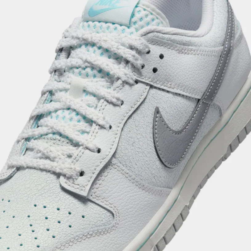 Dunk Low Mens Lifestyle Shoes (Summit White/Glacier Ice/Vast Grey/Metallic Silver)