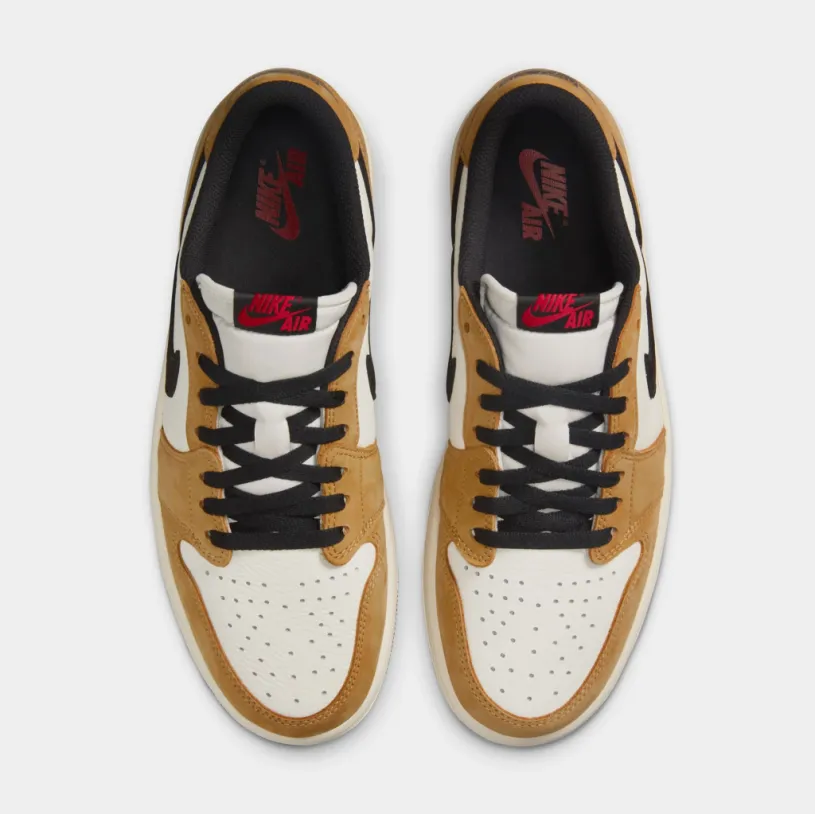 Air Jordan 1 Retro Low OG Rookie Of The Year Mens Lifestyle Shoes (Sail/Black/Golden Harvest/Gym Red)