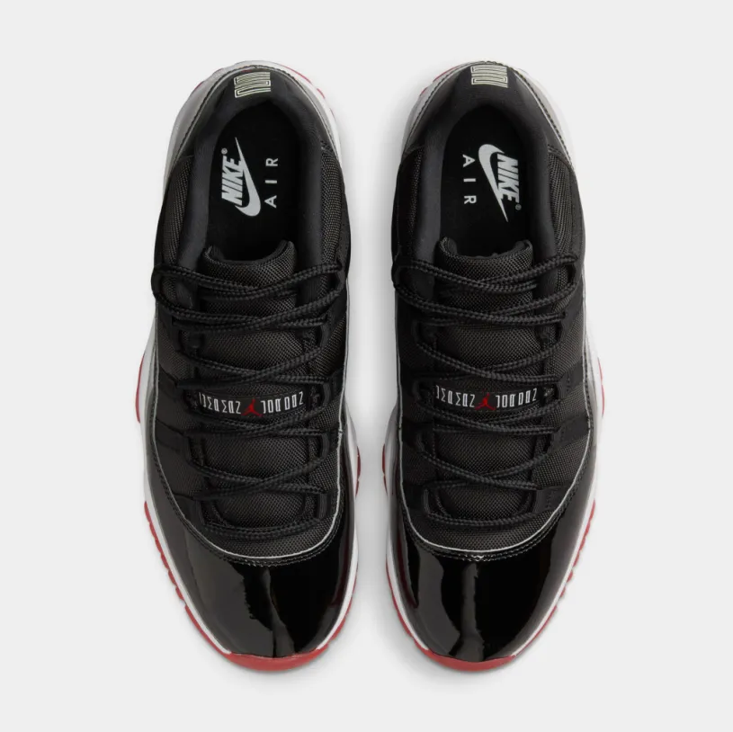 Air Jordan 11 Retro Low Bred Mens Lifestyle Shoes (Black/Varsity Red/White) Free Shipping