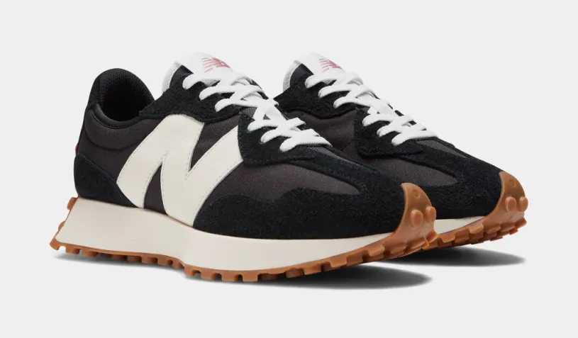 327 Womens Lifestyle Shoes (Black/White/Gum)