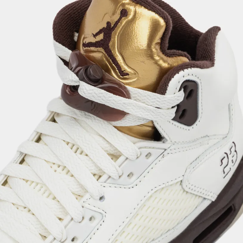 Air Jordan 5 Retro Golden Ticket Womens Lifestyle Shoes (Earth/Metallic Gold/Sail/Muslin)