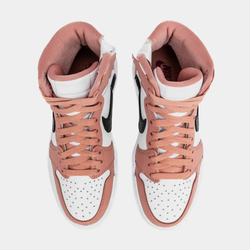 Black Air Jordan 1 Elevate High Red Stardust Womens Lifestyle Shoes (Red Stardust White) 