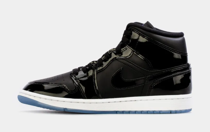 Air Jordan 1 Retro Mid Space Jam Mens Lifestyle Shoes (Black)
